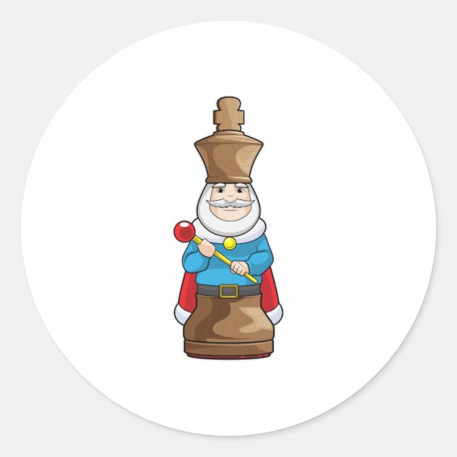 Pegatina Redonda Pista de ajedrez King Chess (Anverso)
