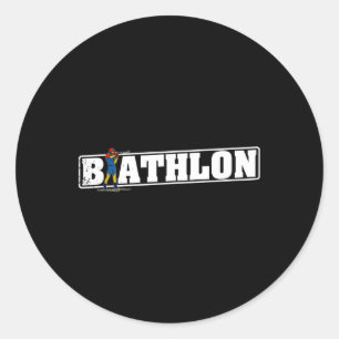 Pegatina Redonda Pista de esquí de fondo de biatlón 5