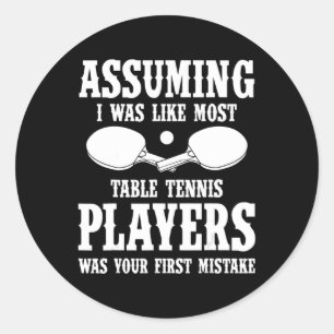 Pegatina Redonda Pista de tenis de mesa Fun Fun Fun