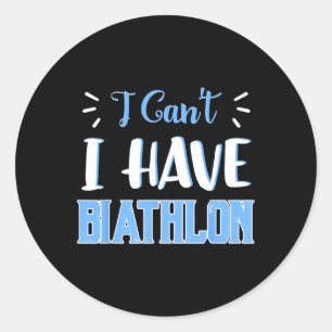 Pegatina Redonda Pista deportista de invierno de Biathlon