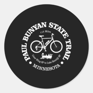 Pegatina Redonda Pista Estatal Paul Bunyan Divertido Senderismo Par