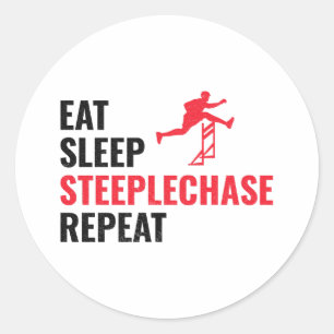Pegatina Redonda Pista Steeplechase Race Steeplechaser