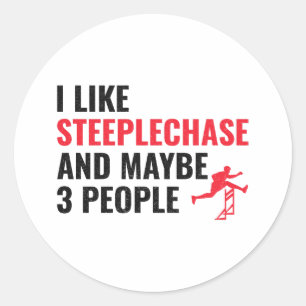 Pegatina Redonda Pista Steeplechase Race Steeplechaser