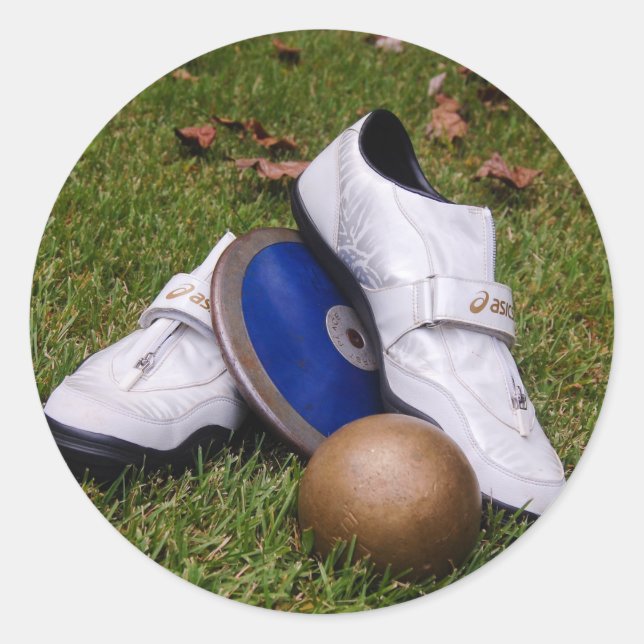 Pegatina Redonda Pista y campo (Anverso)