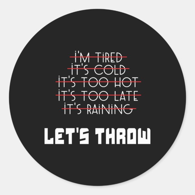 Pegatina Redonda Pista Y Pista Shot Put Discus Throwrowers Sin Excu (Anverso)