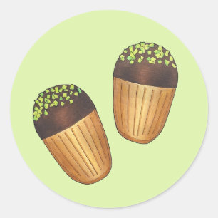 Pegatina Redonda Pistachio Madeleine Bollería Francesa