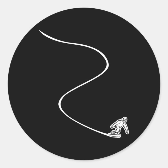 Pegatina Redonda Pistas de snowboard - Snowboard (Anverso)
