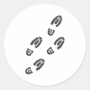 Pegatina Redonda Pistas del zapato - huella