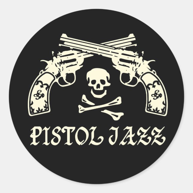 PEGATINA REDONDA PISTOL JAZZ ステッカー (Anverso)
