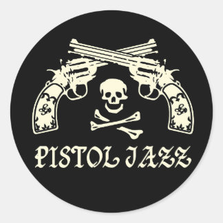 PEGATINA REDONDA PISTOL JAZZ ステッカー