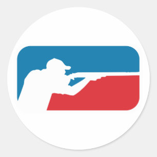 Pegatina Redonda Pistola de la primera división