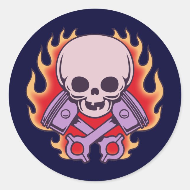 Pegatina Redonda Pistolas de Kidskull y Cruzadas (Anverso)