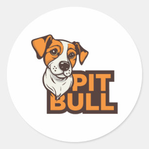 Pegatina Redonda Pit Bull