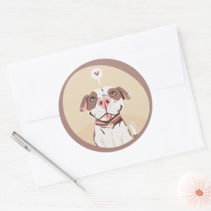 Pegatina Redonda Pit Bull Adorable