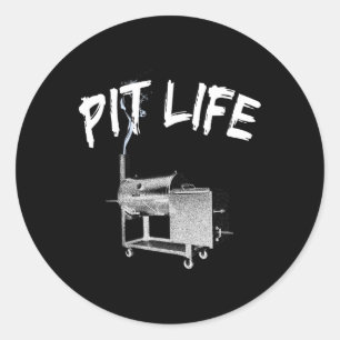 Pegatina Redonda Pit Life Bbq Pitmaster Lifestyle