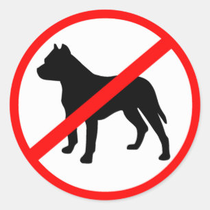 Pegatina Redonda Pitbull Ban
