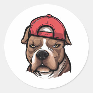 Pegatina Redonda Pitbull Bloods