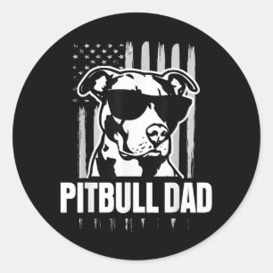 Pegatina Redonda Pitbull Dad Men Pitbull Lover Gigante para papá pe