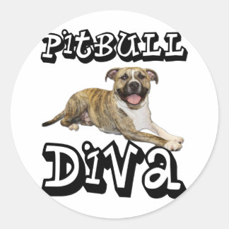 Pegatina Redonda PitBull DIVA - Tigre