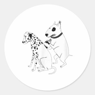 Pegatina Redonda Pitbull Terrier Dog Animal Dalmatian Tattoo Puppy