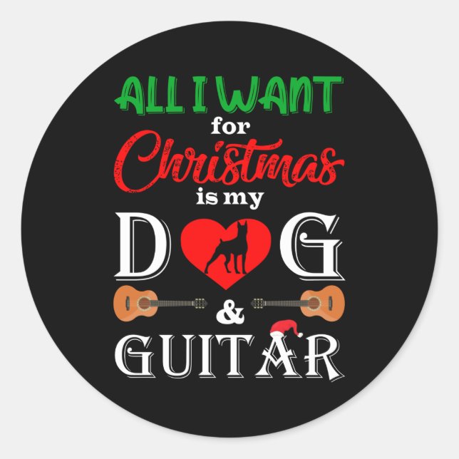 Pegatina Redonda pitbull todo lo que quiero navidades es mi (Anverso)