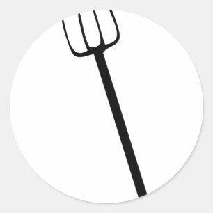 Pegatina Redonda pitchfork negro