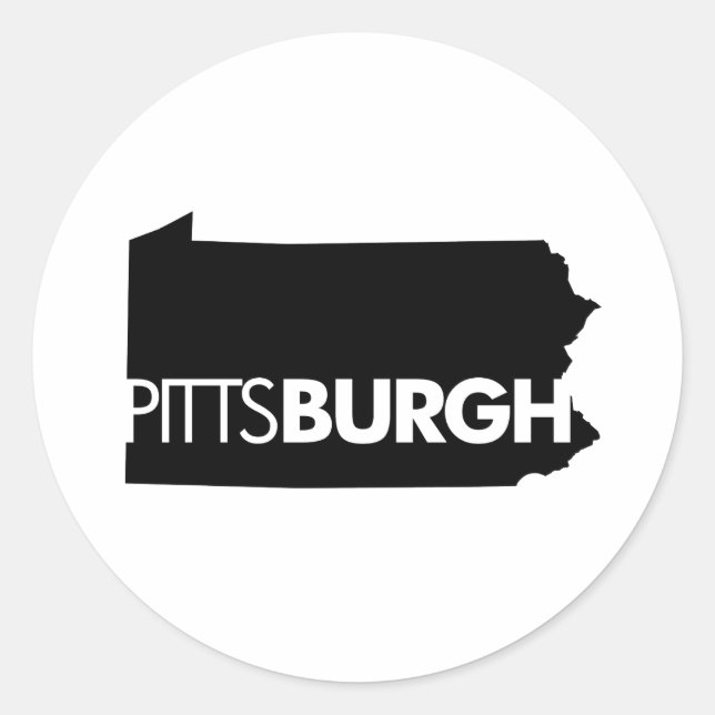 Pegatina Redonda Pittsburgh (Anverso)
