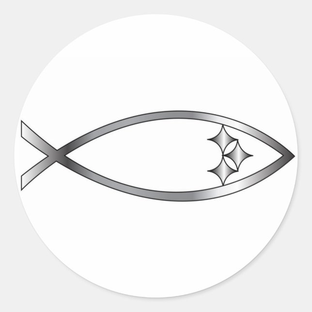 Pegatina Redonda Pittsburgh Fish (Anverso)