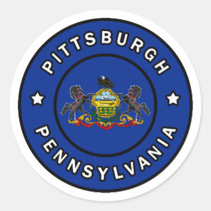Pegatina Redonda Pittsburgh Pennsylvania