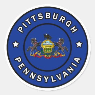 Pegatina Redonda Pittsburgh Pennsylvania