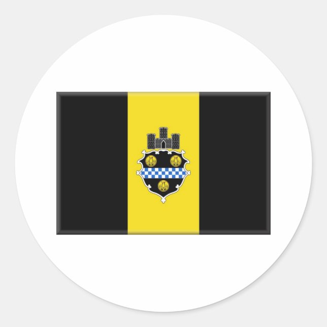 Pegatina Redonda Pittsburgh Pennsylvania (Anverso)