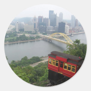 Pegatina Redonda Pittsburgh Skyline