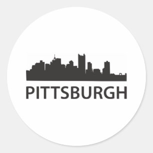 Pegatina Redonda Pittsburgh Skyline