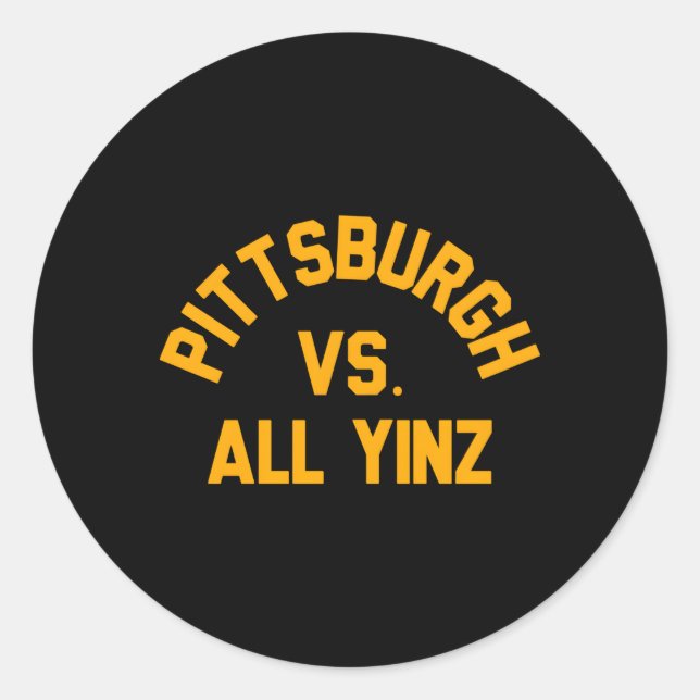 Pegatina Redonda Pittsburgh Vs All Yinz Super Sports (Anverso)