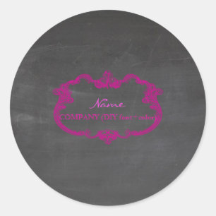 Pegatina Redonda PixDezine Chalkboard+ caprichoso marco barroco