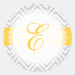 Pegatina Redonda PixDezine chevron/colores monogramo/diy