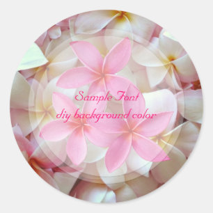 Pegatina Redonda PixDezine color de fondo plumeria rosa/DIY