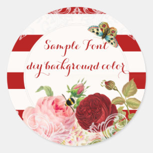 Pegatina Redonda PixDezine color de fondo rosa vintage/DIY