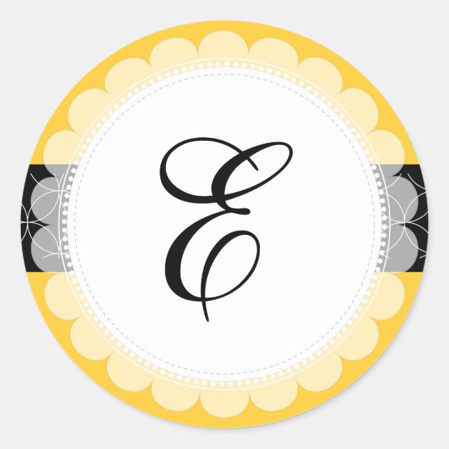 Pegatina Redonda PixDezine doilie/DIY monograma+DIY color+fuente (Anverso)