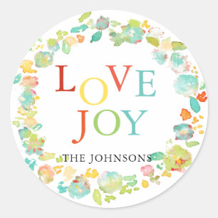 Pegatina Redonda PixDezine Navidad Aquarela Invierno Verdor