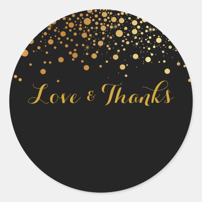 Pegatina Redonda PixDezines color DIY/puntitos deslumbrados/dorados (Anverso)