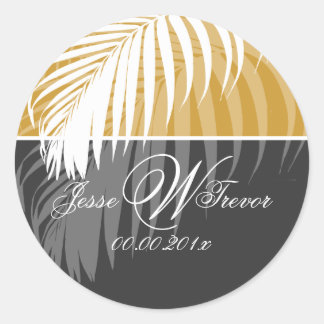 Pegatina Redonda PixDezines colores DIY/bordes de la palma blanca