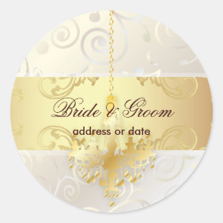 Pegatina Redonda PixDezines Cupcakes Swirls+Faux Gold Chandelier