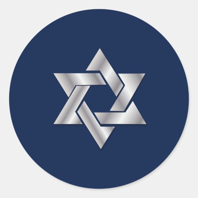 Pegatina Redonda PixDezines estrella dorada de fondo david/DIY (Anverso)