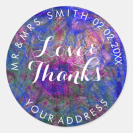 Pegatina Redonda PixDezines FAUX METALLIC COBALT VIOLET+ORO