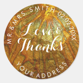 Pegatina Redonda PixDezines FAUX METALLIC GOLD