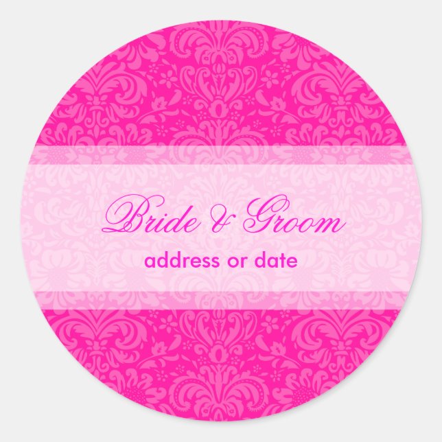 Pegatina Redonda PixDezines Fidora Vintage Damask (Anverso)