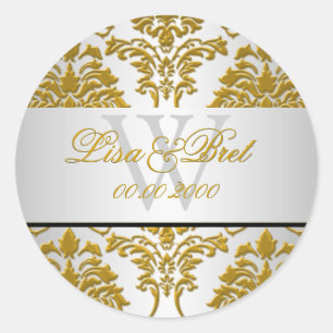 Pegatina Redonda PixDezines florentius damasco/falso metálico