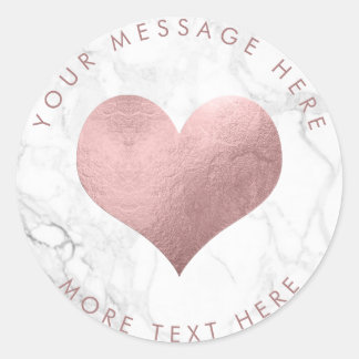 Pegatina Redonda PixDezines HEART FAUX ROSA ORO+MÁRMOL