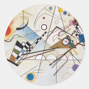 Pegatina Redonda PixDezines Kandinsky 1923 Composición VIII